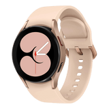 Samsung Galaxy Watch 4 i roseguld och rosa band