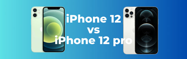 vit iphone 12 vs vit iphone 12 Pro på orange bakgrund