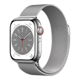Apple Watch Series 8 (2022) GPS+Cellular - Rostfritt stål / Milanese Loop