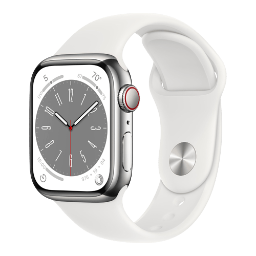 Apple Watch Series 8 4G Rostfritt stål / Sport Band - PREMIUM