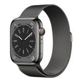 Apple Watch Series 8 (2022) GPS+Cellular - Rostfritt stål / Milanese Loop