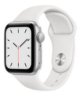 Apple Watch SE 4G Aluminum with a White Sport Band