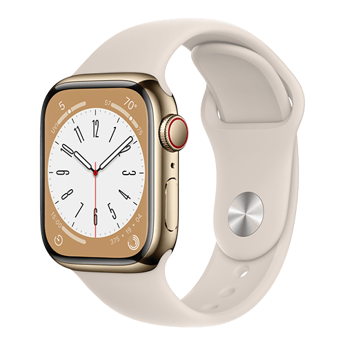Apple Watch Series 8 4G Rostfritt stål / Sport Band