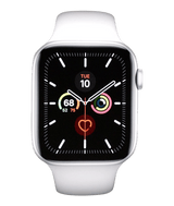 Apple Watch Series 5 4G Aluminium med vitt Sport Band