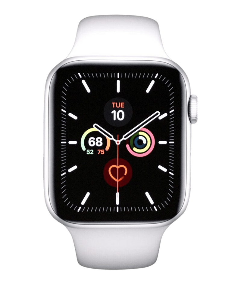 Apple Watch Series 5 4G Aluminium med vitt Sport Band