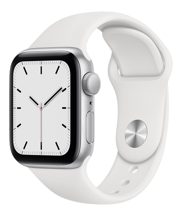 Apple Watch SE 4G Aluminium med ett vitt Sport Band