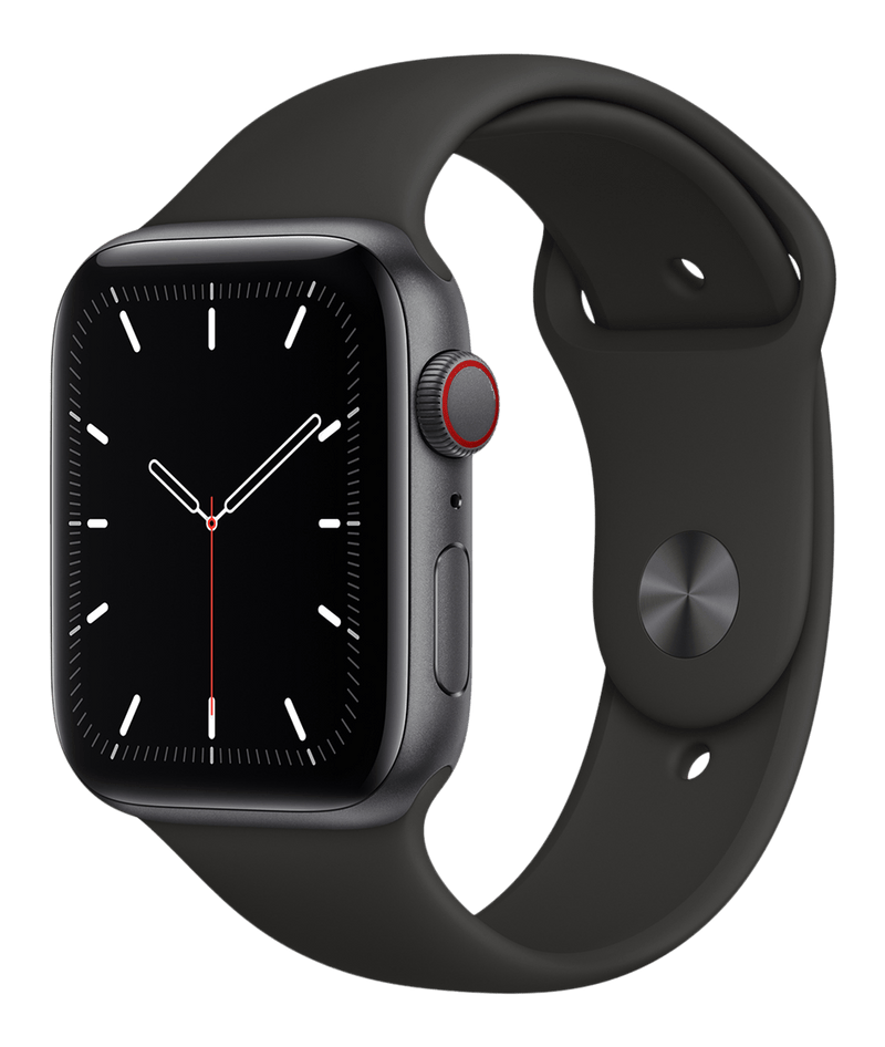 Apple Watch SE 4G Aluminium med ett svart Sport Band