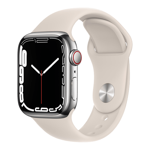 Apple Watch Series 7 4G silver med Sport Band