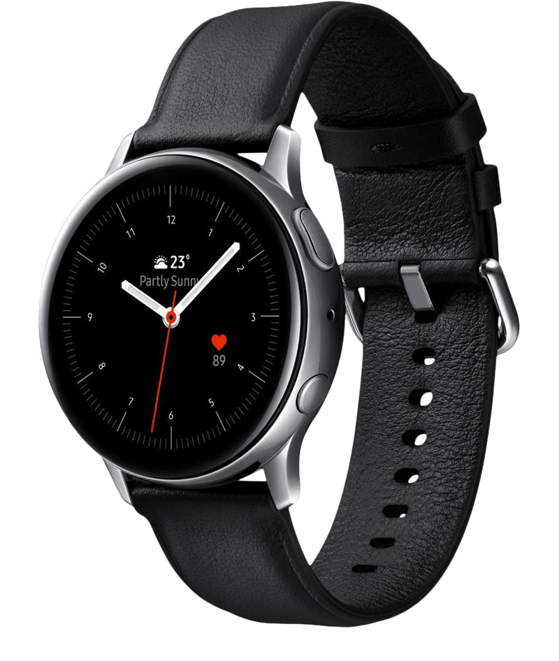 Samsung Galaxy Watch Active2 LTE Stainless steel i silver med svart band