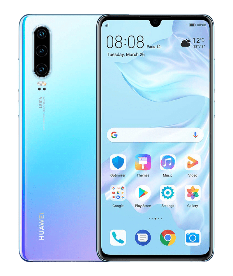 Huawei P30 kristall vit