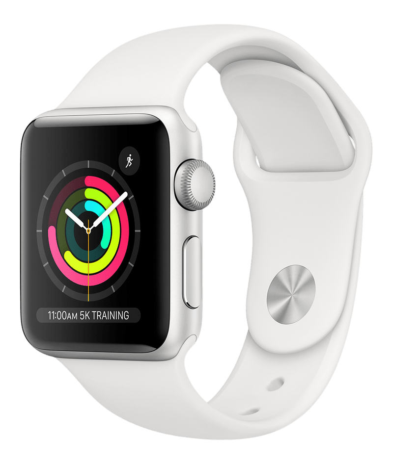 Apple Watch Series 3 4G Aluminium med ett vitt Sport Band